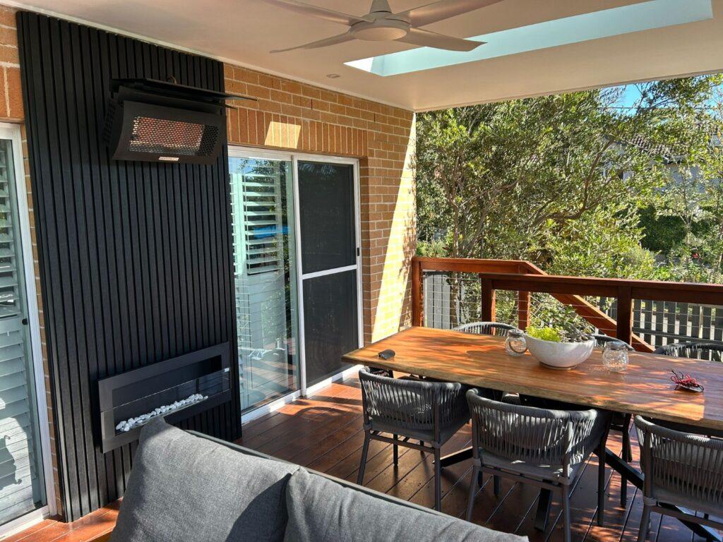 Outdoor living space with heating installed by Sterling Gasfitting & Plumbing, Sydney