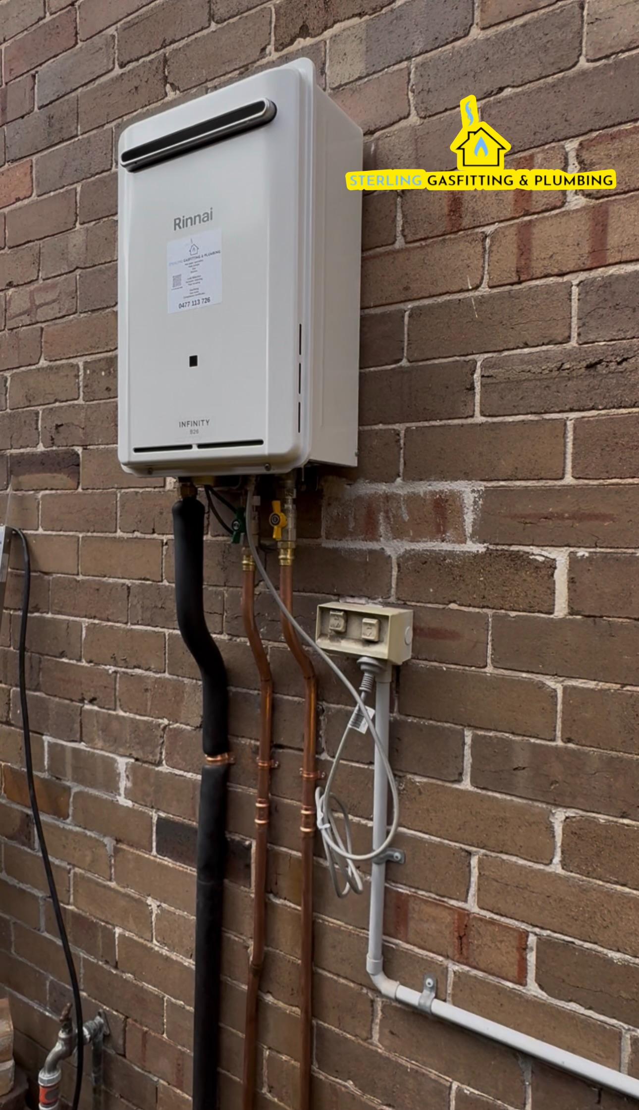 Gas hot water system installed by Sterling Gas, Hot Water & Leak Detection in Sydney