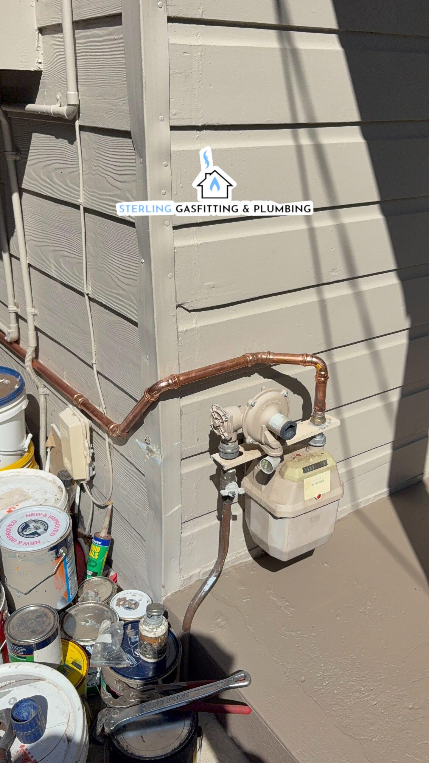 Gas line leak test carried out by Sterling Gas, Hot Water & Leak Detection, Sydney