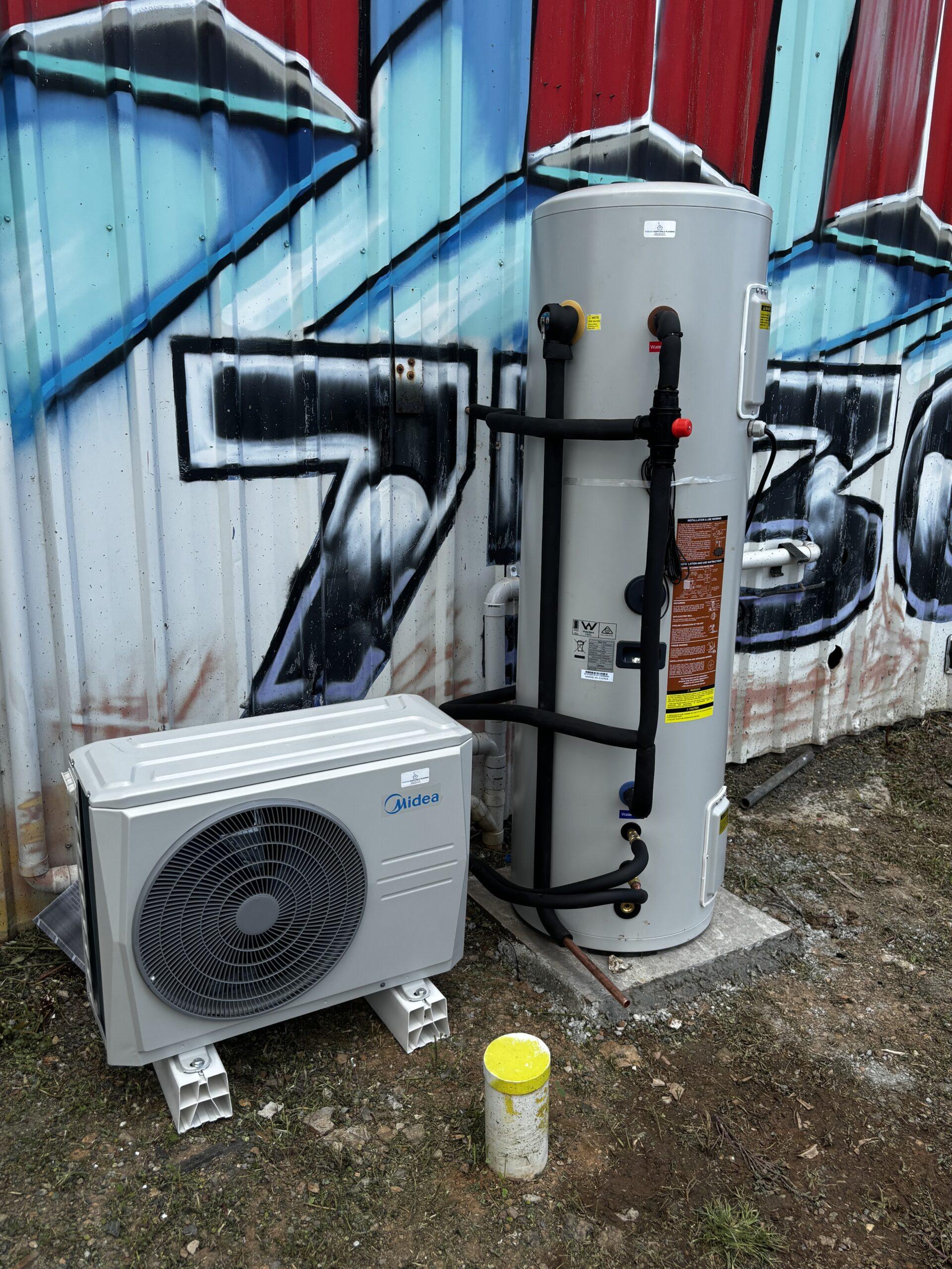 Heat pump unit installed by Sterling Gas, Hot Water & Leak Detection in Sydney